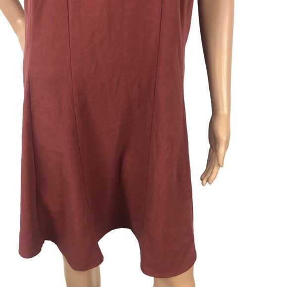 Free People Brick Red Tunic Mini Dress A-Line Sleeveless Tank Dress Size L - Picture 5 of 8